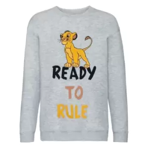 Image of The Lion King Boys Ready To Rule Simba Sweatshirt (9-11 Years) (Grey)