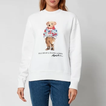 Image of Polo Ralph Lauren Womens Long Sleeve Bear Sweatshirt - White - XS