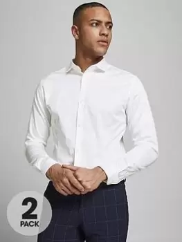 Image of Jack & Jones Parma 2 Pack Shirt - White, Size L, Men