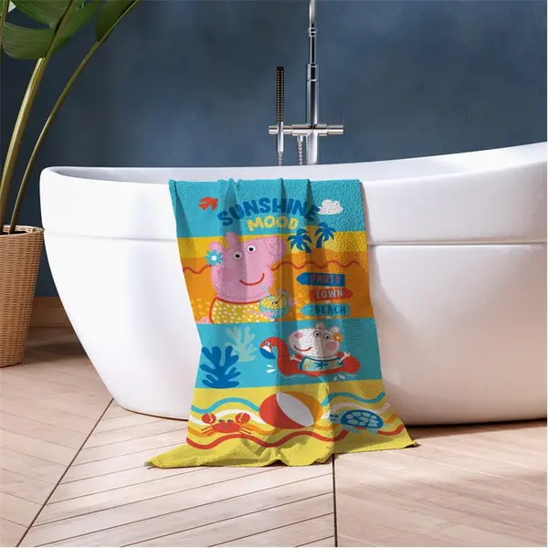 Image of Peppa Pig Peppa Pig Ocean Beach Bath Pool Cotton Towel Towels One Size Blue 77994418000