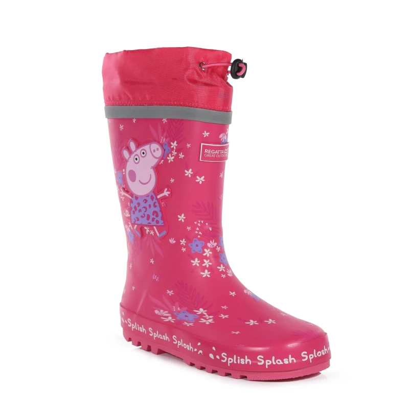 Image of Regatta Unisex Kids Splash Wellies PinkFusTrop unisex C10 (28)