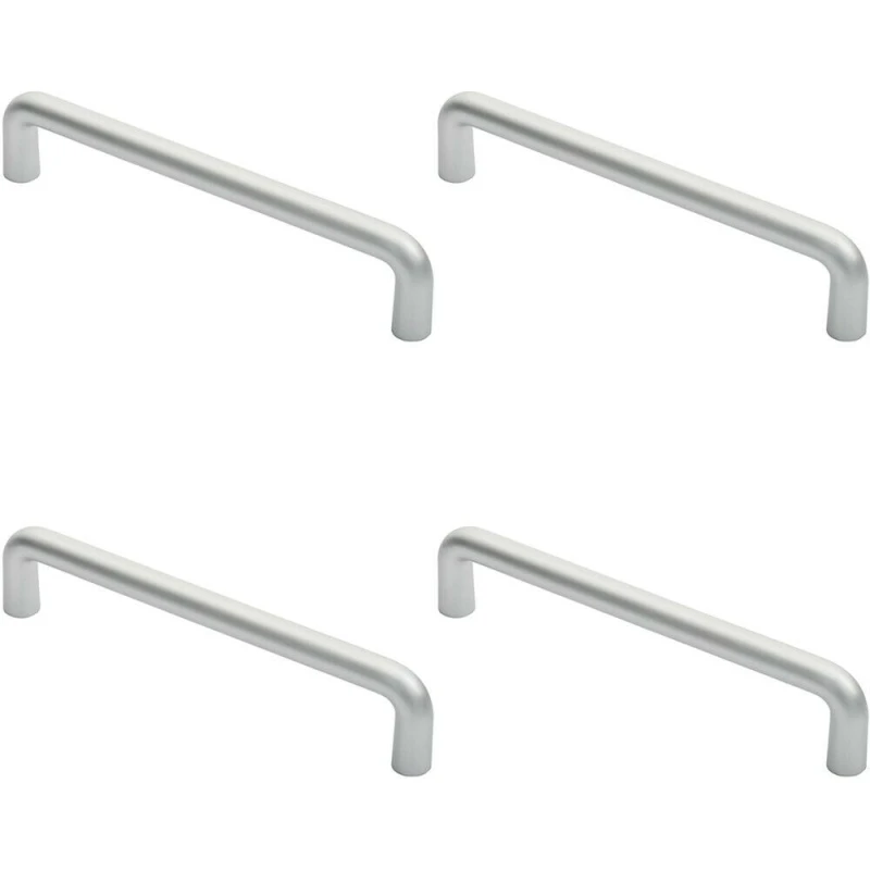 Image of Loops 4x Rounded D Shaped Bar Handle 300 x 22mm Diameter Satin Anodised Aluminium Multi