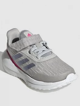 Image of adidas Infant Unisex EQ21 Run El Trainers - Grey/Pink, Size 6