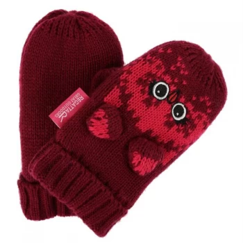 Image of Regatta Red 'Animally' Printed Knit Mitts - age 1-3