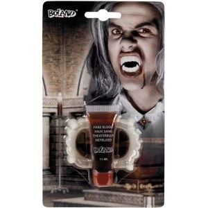 Image of Vampire Dracula Teeth Fang Fake Blood Set