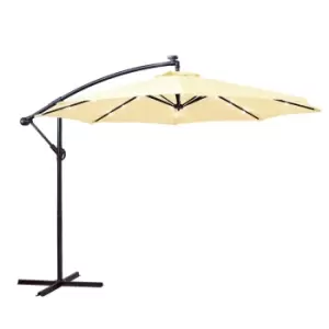 Image of Neo Cream Parasol LED Lights and Base - Garden & Outdoor