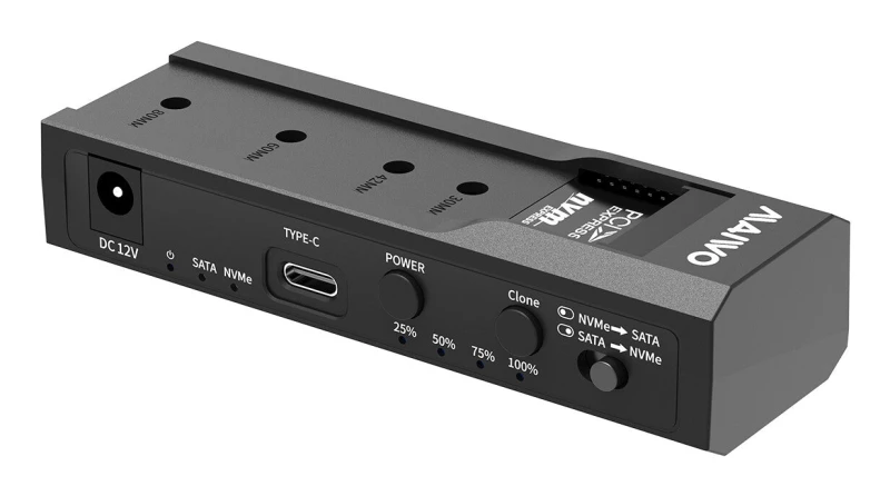 Image of MAIWO MAIWO K10635N Dual Bay USB Type C Hard Drive Enclosure HDD / SSD Duplicator for 2.5/3.5" SATA Hard Drive and M.2 NVMe SSD, Support Offline C