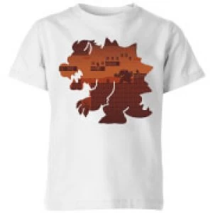 Image of Nintendo Super Mario Bowser Silhouette Kid's T-Shirt - White - 5-6 Years