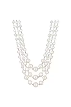 Image of Cream Multi Row Pearl Necklace