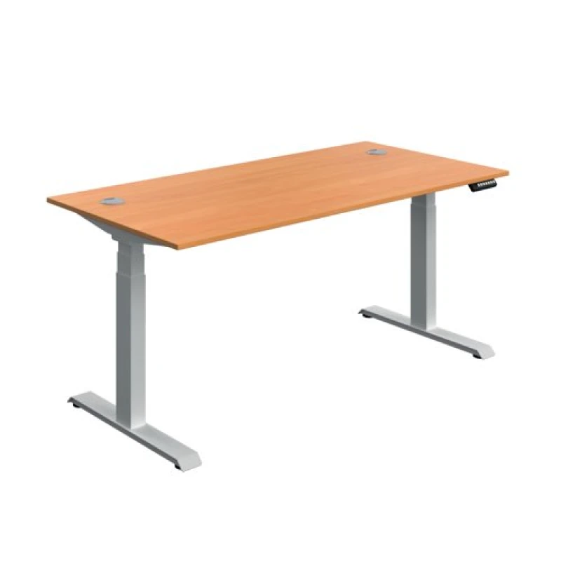 Image of Serrion Dual Motor Sit/Stand Desk 1600x800x630-1290mm Beech/Silver KF800347