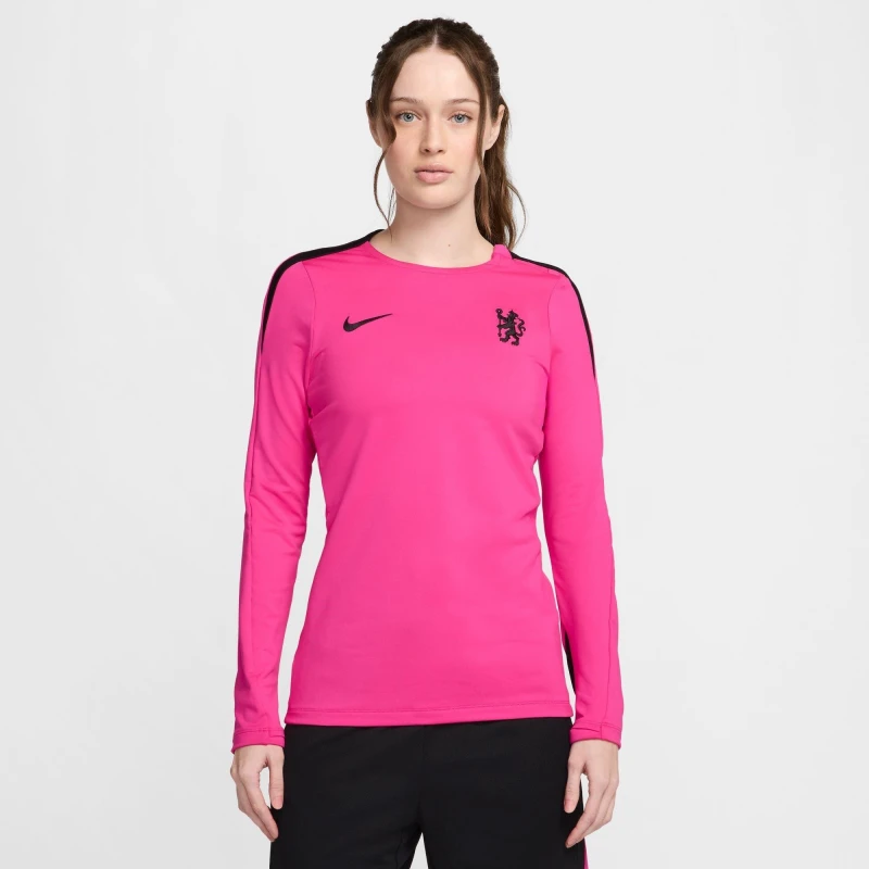 Image of Nike Chelsea Strike Third Drill Top 2024 2025 Womens - Pink Pink 8