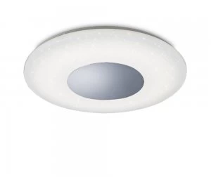 Image of Flush Ceiling Light 45cm Round 48W LED 3000-6500K Tuneable, 3500lm, Remote Control Chrome, White