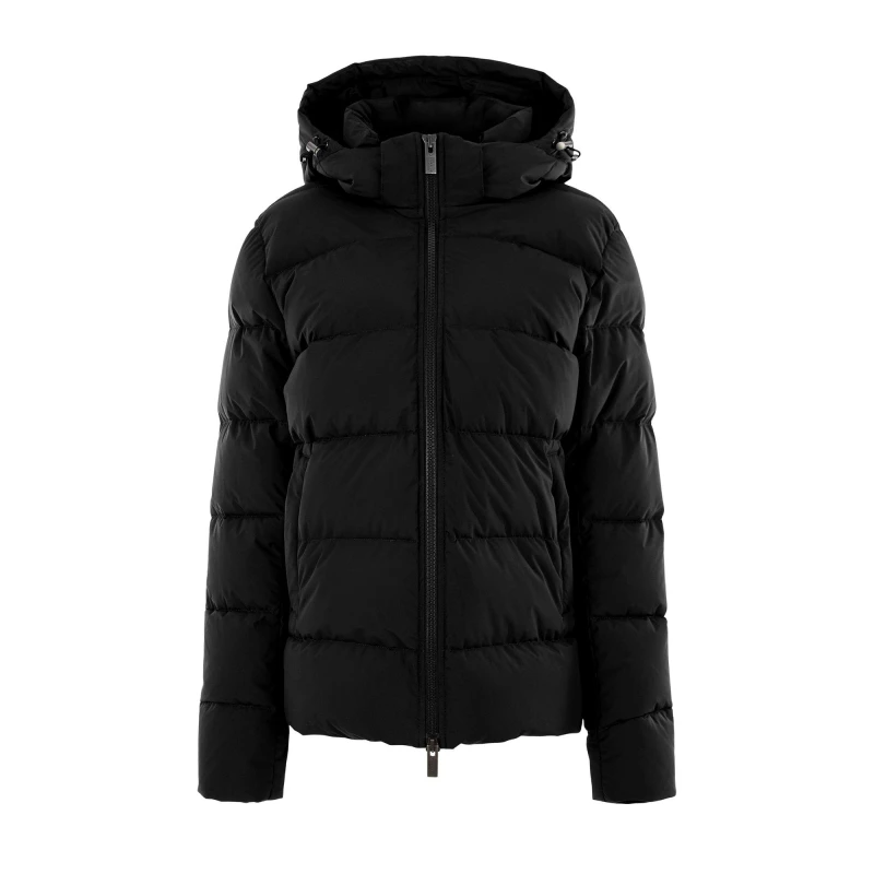 Image of Pyrenex Mens Spoutnic Water Resistant Duck Down Detachable Hood Short Puffer Jacket Black 0009 male L