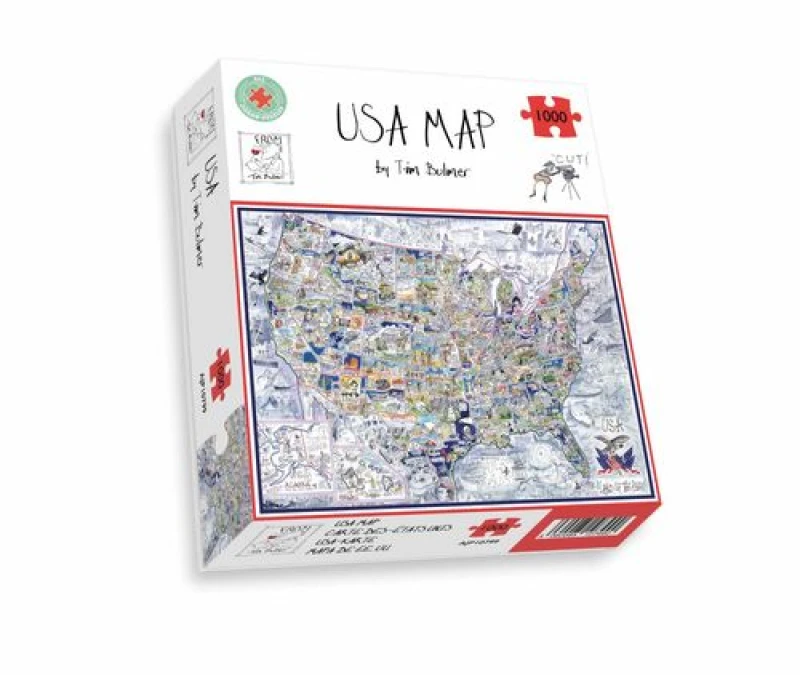 Image of Tim Bulmer USA Map - Tim Bulmer 1000 Piece Jigsaw Puzzle