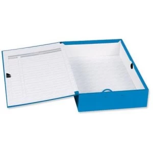Image of Concord Foolscap Centurion Box File Paper-lock Finger-pull and Catch 75mm Spine Blue Pack of 5