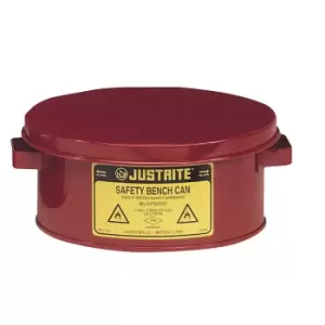 Image of Bench Can without Parts Basket, 1 gallon, plated steel dasher, hinged cover, Steel, Red.