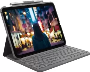 Image of Logitech Slim Folio Grey Bluetooth QWERTZ German