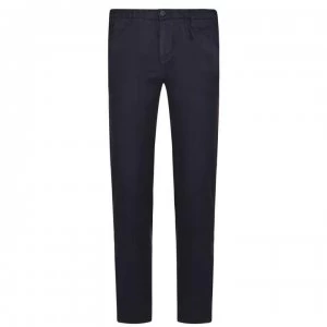 Image of DKNY Fly Cotton Trousers - Navy