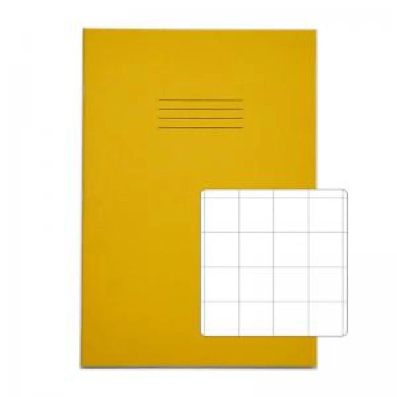 Image of RHINO A4 Exercise Book 64 Page, Yellow, S20 (Pack of 50)