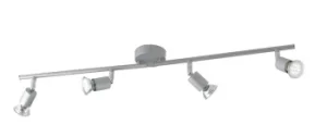 Image of SPOT LED 4 Light Adjustable Spotlight Bars Silver 400lm 2700K 75x15cm
