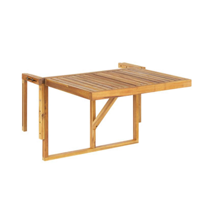Image of Beliani Balcony Table Udine 70 Cm 69cm Acacia Wood Brown