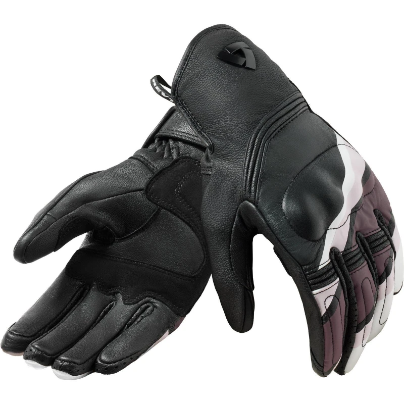 Image of Rev It Redhill Ladies Leather Motorcycle Gloves S Black Pink Black Pink