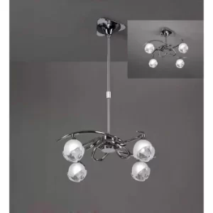 Image of Fragma Convertible Telescopic Semi-Ceiling Light 4 Bulbs G9, polished chrome