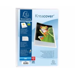 Image of Exacompta Kreacover A4 Display Book 20 Pocket Pack of 20, white