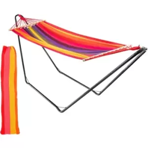 Image of Garden Spreader Bar Hammock with Stand - Multi Stripe - Harbour Housewares