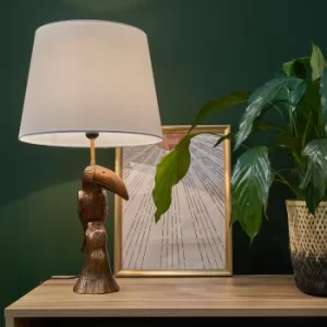 Image of Mavrica Bronze Toucan Table Lamp with White Aspen Shade