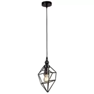 Image of Luminosa Lighting - Small Caged Ceiling Pendant, 1 x E27, Black Nickel