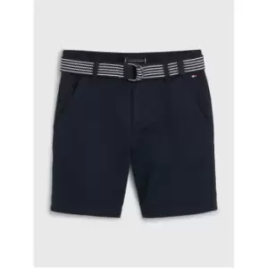 Image of Tommy Hilfiger Essential Belted Chino Shorts - Blue