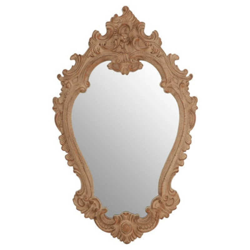Image of Premier Housewares Broschi Antique Brown Rococo Design Wall Mirror Brown