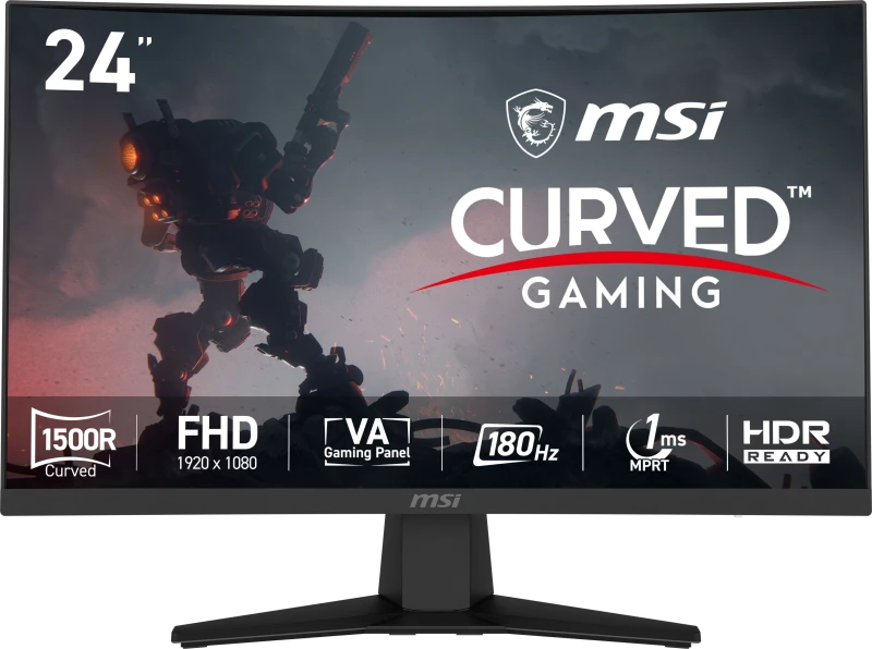 Image of MSI MAG 244C 24" Full HD 180Hz Curved Gaming Monitor - Black