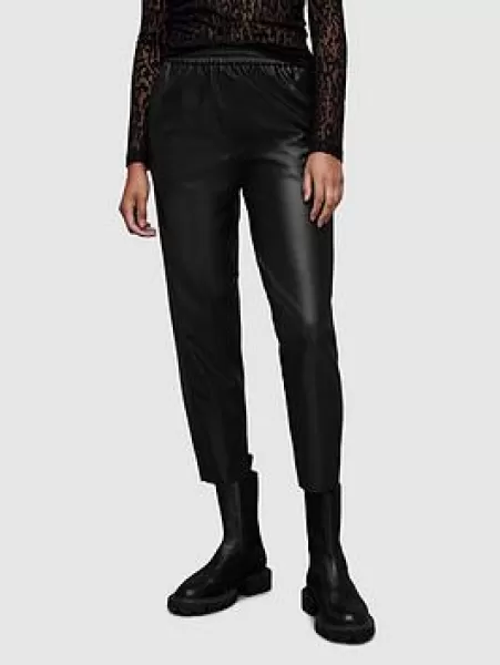 Image of AllSaints Jen Faux Leather Jogger Trousers