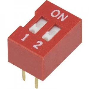 Image of DIP switch Number of pins 2 Slide type TRU COMPONENTS DSR 02