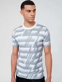 Image of Nike Dry FC Libero Top Graphic T-Shirt - Black/White, Grey/White, Size XL, Men