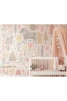 Image of Scandi Forest Animals Wall Mural