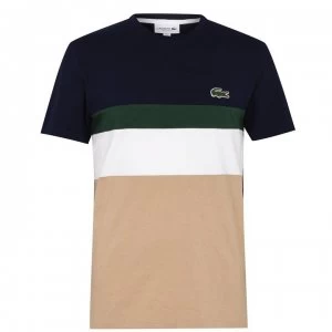 Image of Lacoste Blocked T Shirt - Beige/Navy BW3