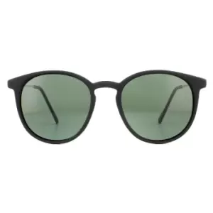 Image of Round Black Rubbertouch G15 Green Polarized Sunglasses