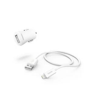 Image of Hama Car Charging Kit, Lightning, 2.4 A White