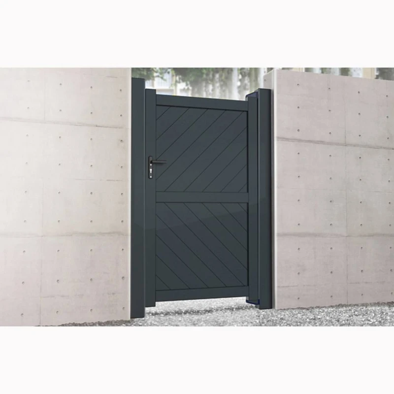 Image of Ready Made Gates Pedestrian Gate 1000x1800mm Black - Diagonal Solid Infill & Flat Top Black Unisex