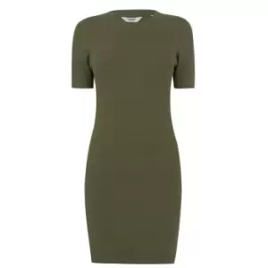 Image of Firetrap Heavy Ribbed Bodycon Mini Dress - Green