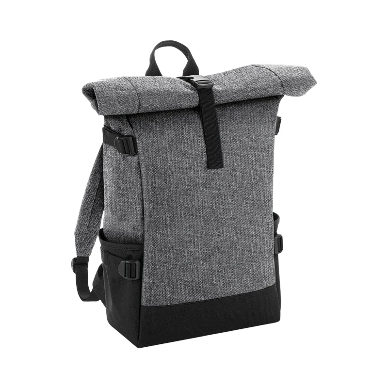 Image of Bagbase Mens Block Roll Top Backpack in Light Grey Light Grey Male