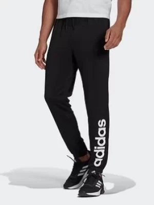 Image of adidas Essentials French Terry Tapered Elastic Cuff Logo Joggers, Black Size XL Men