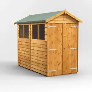 Image of 8X4 Power Overlap Apex Double Door Shed