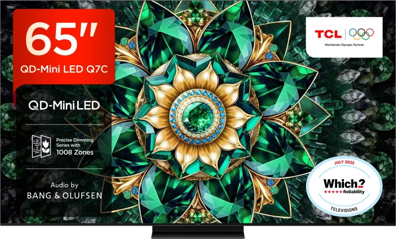 Image of TCL 65Q7C-UK 65-Inch Premium QD-Mini LED 4K HDR Smart TV 144Hz Bang & Olufsen Audio & Google TV 65Q7C-UK Metallic