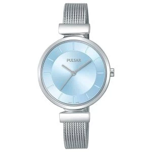 Image of Pulsar PH8411X1 Ladies Stainless Steel Mesh Bracelet With Blue Dial 50M Watch
