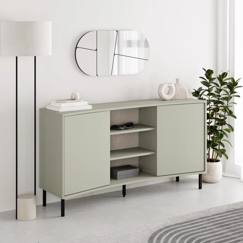 Image of FWStyle FWStyle Frem 2 Door Curved Large Sideboard Ash Green Green One Size Unisex 5056413128270