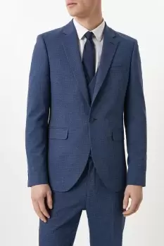 Image of Mens Skinny Fit Blue Semi Plain Suit Jacket